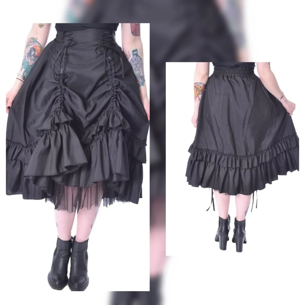 Vampire Freaks Black Ruffled Cassandra Skirt - Picture 14 of 15